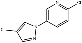 2-chloro-5-(4-chloro-1H-pyrazol-1-yl)pyridine 化学構造式
