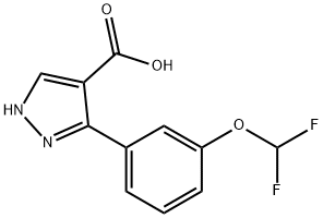 3-[3-(二氟甲氧基)苯基]-1H-吡唑-4-羧酸 结构式