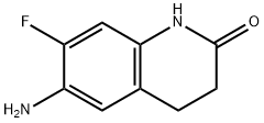 6-amino-7-fluoro-1,2,3,4-tetrahydroquinolin-2-one 化学構造式