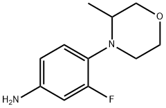 3-氟-4-(3-甲基吗啉-4-基)苯胺 结构式