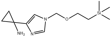 Cyclopropanamine, 1-[1-[[2-(trimethylsilyl)ethoxy]methyl]-1H-imidazol-4-yl]- Struktur