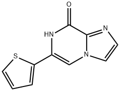 8-Hydroxy-6-(2-thienyl)imidazo[1,2-a]pyrazine 化学構造式