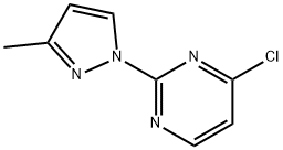 2-(3-Methyl-1H-pyrazol-1-yl)-4-chloropyrimidine 化学構造式