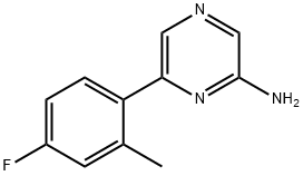 2-Amino-6-(4-fluoro-2-methylphenyl)pyrazine Structure