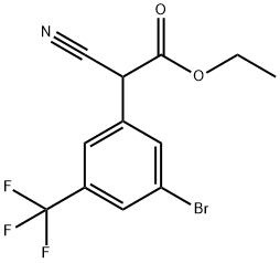 ethyl 2-(3-bromo-5-(trifluoromethyl)phenyl)-2-cyanoacetate Structure