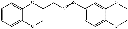 N-(2,3-dihydro-1,4-benzodioxin-2-ylmethyl)-N-(3,4-dimethoxybenzylidene)amine Structure
