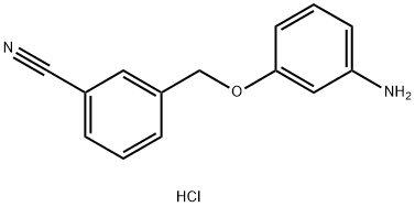 3-[(3-氨基苯氧基)甲基]苯甲腈盐酸 结构式