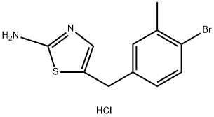 5-[(4-溴-3-甲基苯基)甲基]-1,3-噻唑-2-胺盐酸盐, 1171901-42-0, 结构式