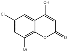 8-Bromo-6-chloro-4-hydroxy-2H-1-benzopyran-2-one Structure