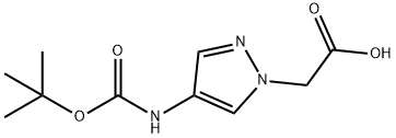 2-(4-{[(tert-butoxy)carbonyl]amino}-1H-pyrazol-1-yl)acetic acid 化学構造式