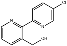 3-Hydroxymethyl-5'-chloro-2,2'-bipyridine 化学構造式