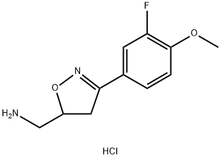 3-(3-氟-4-甲氧苯基)-4,5-二氢-1,2-噁唑-5-基]甲胺盐酸 结构式
