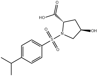 4-羟基-1-[4-(丙烷-2-基)苯磺酰]吡咯烷-2-羧酸 结构式