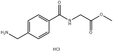 methyl 2-{[4-(aminomethyl)phenyl]formamido}acetate hydrochloride Struktur