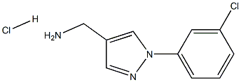 1-(3-氯苯基)-1H-吡唑-4-基]甲胺盐酸,1193389-54-6,结构式