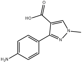 3-(4-aminophenyl)-1-methyl-1H-pyrazole-4-carboxylic acid Struktur