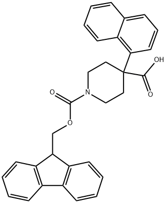 Fmoc-4-(naphthalen-1-yl)-piperidine-4-carboxylic acid 化学構造式
