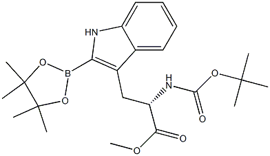 L-Tryptophan, N-[(1,1-dimethylethoxy)carbonyl]-2-(4,4,5,5-tetramethyl-1,3,2-dioxaborolan-2-yl)-, methyl ester Structure