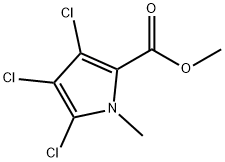 1H-Pyrrole-2-carboxylic acid, 3,4,5-trichloro-1-methyl-, methyl ester,1200-94-8,结构式