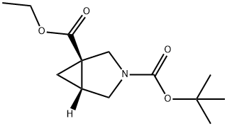 (1R,5R)-3-TERT-BUTYL 1-ETHYL 3-AZABICYCLO[3.1.0]HEXANE-1,3-DICARBOXYLATE 结构式