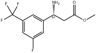 METHYL (3R)-3-AMINO-3-[3-FLUORO-5-(TRIFLUOROMETHYL)PHENYL]PROPANOATE 化学構造式