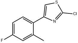 2-Chloro-4-(2-methyl-4-fluorophenyl)thiazole 化学構造式