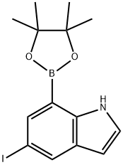 1H-Indole, 5-iodo-7-(4,4,5,5-tetramethyl-1,3,2-dioxaborolan-2-yl)- Structure