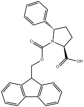 (2S,5S)-1-(((9H-Fluoren-9-yl)methoxy)carbonyl)-5-phenylpyrrolidine-2-carboxylic acid Struktur