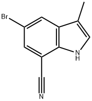 5-溴-3-甲基-1H-吲哚-7-甲腈, 1221448-64-1, 结构式