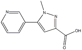 1-methyl-5-(pyridin-3-yl)-1H-pyrazole-3-carboxylic acid Struktur
