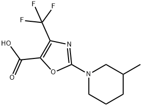 2-(3-Methylpiperidin-1-yl)-4-(trifluoromethyl)oxazole-5-carboxylic acid 化学構造式