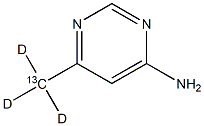 4-Amino-6-(methyl-13C, d3)pyrimidine 结构式