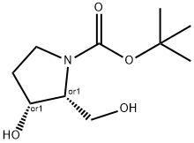 Cis-3-Hydroxy-2-hydroxymethyl-pyrrolidine-1-carboxylic acid tert-butyl ester,123076-44-8,结构式