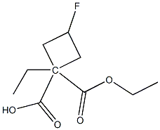 1,1-diethyl 3-fluorocyclobutane-1,1-dicarboxylate 化学構造式