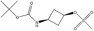 cis-tert-butyl N-[3-(methanesulfonyloxy)cyclobutyl]carbamate Struktur