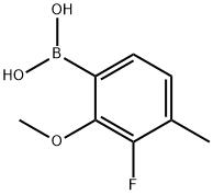 (3-氟-2-甲氧基-4-甲基苯基)硼酸, 1239591-04-8, 结构式
