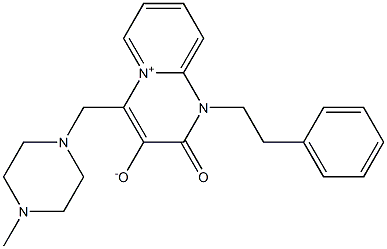4-[(4-methyl-1-piperazinyl)methyl]-2-oxo-1-(2-phenylethyl)-1H,2H-pyrido[1,2-a]pyrimidin-5-ium-3-olate Struktur