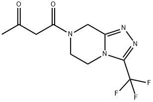 1-[3-(三氟甲基)-5,6-二氢-[1,2,4]三唑并[4,3-A]吡嗪-7(8H)-基]-1,3-丁二酮,1244055-37-5,结构式