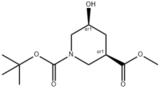 1-(tert-butyl) 3-methyl (3S,5R)-5-hydroxypiperidine-1,3-dicarboxylate Structure