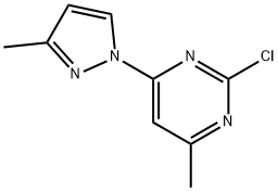 2-Chloro-4-(3-methyl-1H-pyrazol-1-yl)-6-methylpyrimidine Struktur