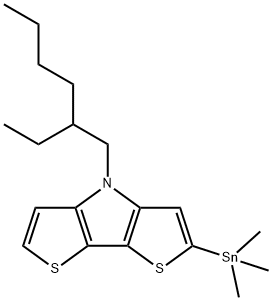 2-三丁基锡-4-(2-乙基己基)-4H-二噻吩并[3,2-B:2,3-D]吡咯 结构式
