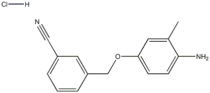 3-[(4-氨基-3-甲基苯氧基)甲基]苯甲腈盐酸 结构式