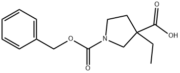 1-((苄氧基)羰基)-3-乙基吡咯烷-3-羧酸,1253789-87-5,结构式