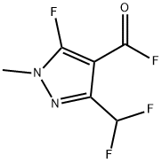 3-(difluoromethyl)-5-fluoro-1-methyl-1H-pyrazole-4-carbonyl fluoride Struktur