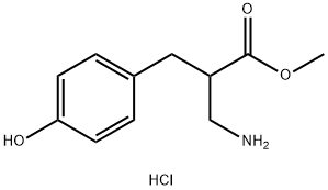 methyl 3-amino-2-[(4-hydroxyphenyl)methyl]propanoate hydrochloride Structure