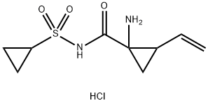 (1R,2S)-1-Amino-N-(cyclopropylsulfonyl)-2-vinylcyclopropanecarboxamide hydrochloride 结构式