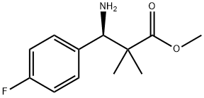 METHYL (3R)-3-AMINO-3-(4-FLUOROPHENYL)-2,2-DIMETHYLPROPANOATE 化学構造式