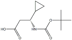 (R)-3-((tert-butoxycarbonyl)amino)-3-cyclopropylpropanoic acid 化学構造式