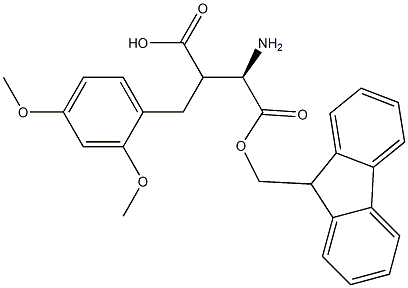 Fmoc-(R)-3-amino-2-(2,4-dimethoxybenzyl)propanoicacid 化学構造式