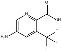 3-三氟甲基-5-氨基吡啶-2-甲酸, 1260760-08-4, 结构式